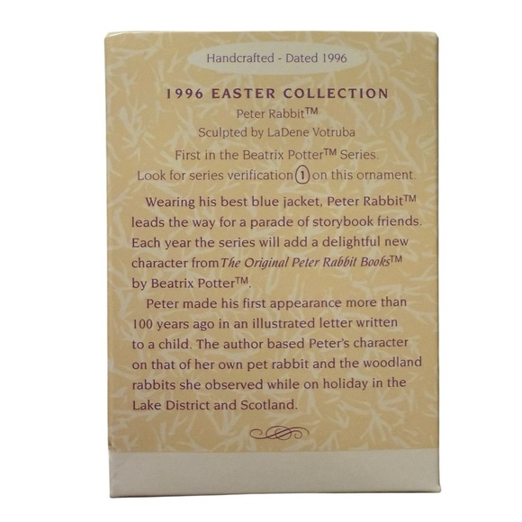 Hallmark Ornament Peter Rabbit 1996 1st in series Easter Beatrix Potter New - Picture 4 of 5